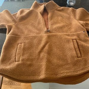 FreeFly Bamboo Sherpa Half Zip Fleece - Camel Medium